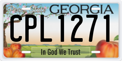 GA license plate CPL1271