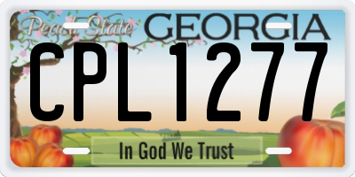 GA license plate CPL1277