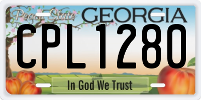 GA license plate CPL1280