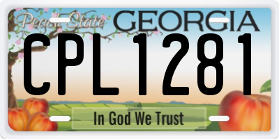 GA license plate CPL1281