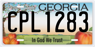 GA license plate CPL1283