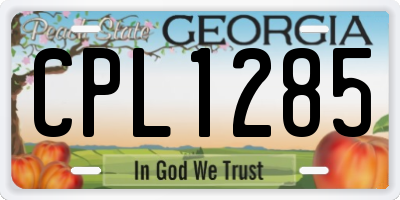 GA license plate CPL1285