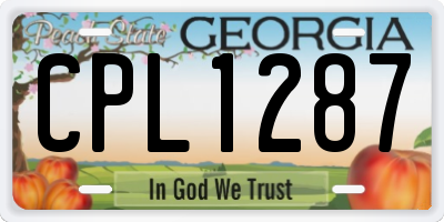 GA license plate CPL1287