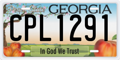 GA license plate CPL1291