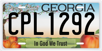 GA license plate CPL1292