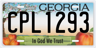 GA license plate CPL1293