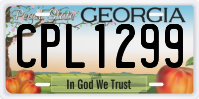 GA license plate CPL1299