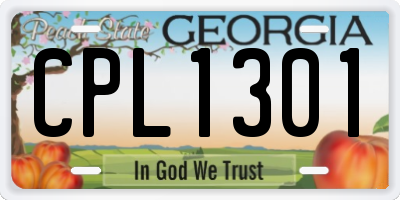 GA license plate CPL1301