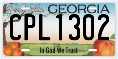 GA license plate CPL1302