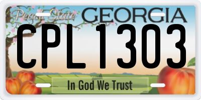 GA license plate CPL1303