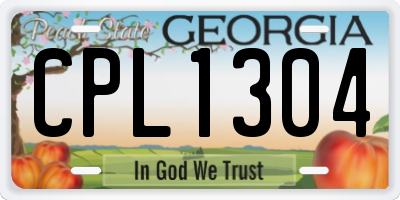GA license plate CPL1304