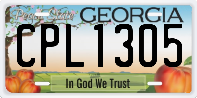 GA license plate CPL1305