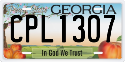 GA license plate CPL1307