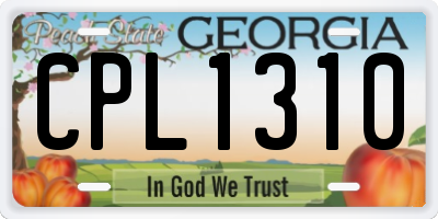 GA license plate CPL1310