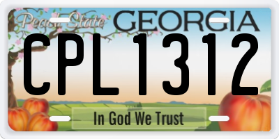 GA license plate CPL1312