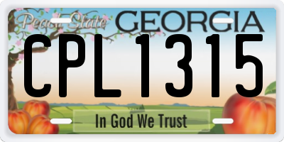GA license plate CPL1315