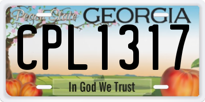 GA license plate CPL1317
