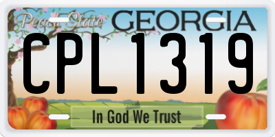 GA license plate CPL1319