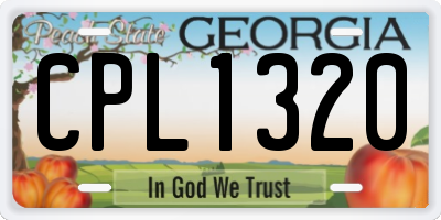 GA license plate CPL1320