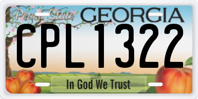 GA license plate CPL1322