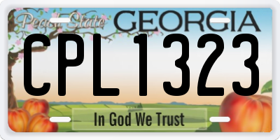 GA license plate CPL1323