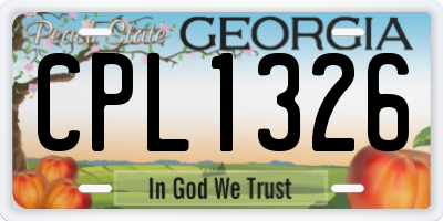 GA license plate CPL1326