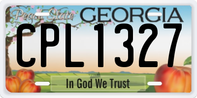 GA license plate CPL1327