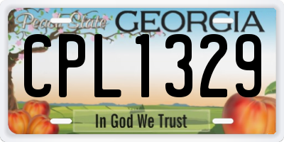 GA license plate CPL1329