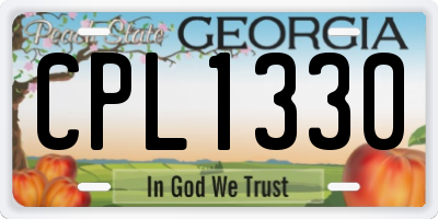 GA license plate CPL1330