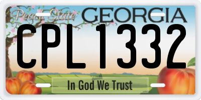GA license plate CPL1332