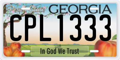 GA license plate CPL1333