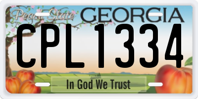 GA license plate CPL1334