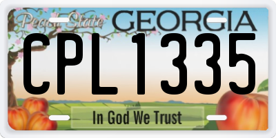 GA license plate CPL1335