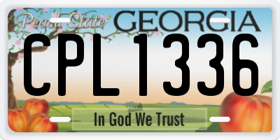 GA license plate CPL1336