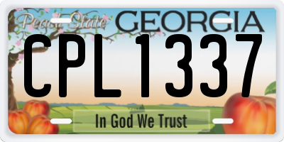 GA license plate CPL1337