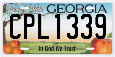 GA license plate CPL1339