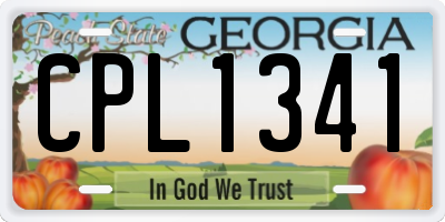 GA license plate CPL1341