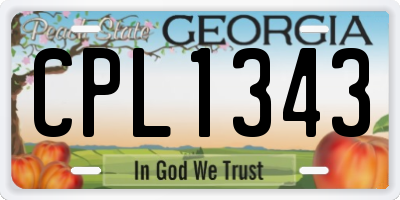 GA license plate CPL1343