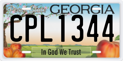 GA license plate CPL1344