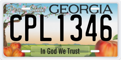 GA license plate CPL1346