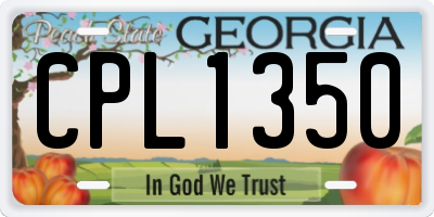 GA license plate CPL1350