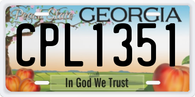 GA license plate CPL1351