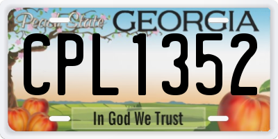 GA license plate CPL1352