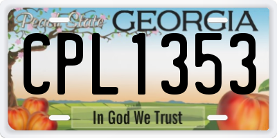 GA license plate CPL1353