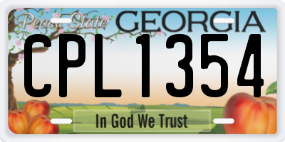 GA license plate CPL1354