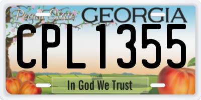GA license plate CPL1355