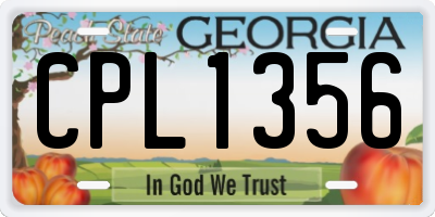 GA license plate CPL1356