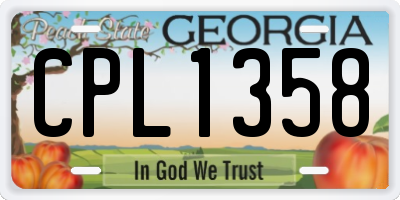 GA license plate CPL1358