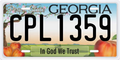 GA license plate CPL1359