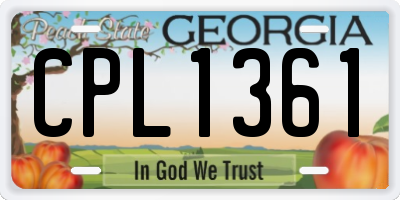 GA license plate CPL1361